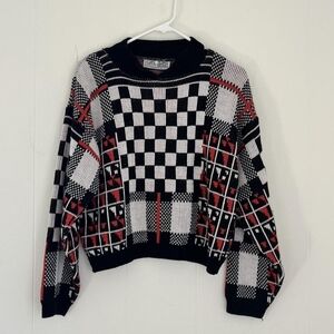 Black and White Checkered Sweater